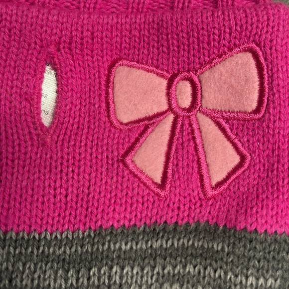 BNWT SET OF 2 PINK & GRAY STRIPED DOGGIE 100% ACRYLIC SWEATERS SIZE SMALL - Picture 4 of 5